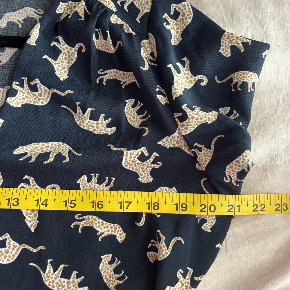 J.Crew• Navy Leopard Wrap Dress• Sz 10 - Picture 8 of 12